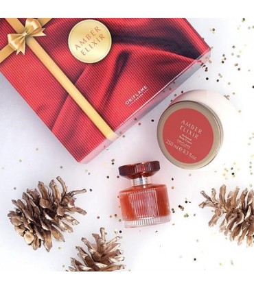 ست کادویی ادوپرفیوم زنانه و کرم بدن امبر الکسیر Amber Elixir